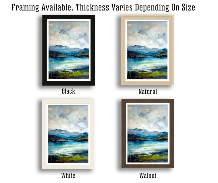 Derwentwater Abstract Art Poster Lake District Impressions Watercolor Lake Scene Cumbrian Lakes