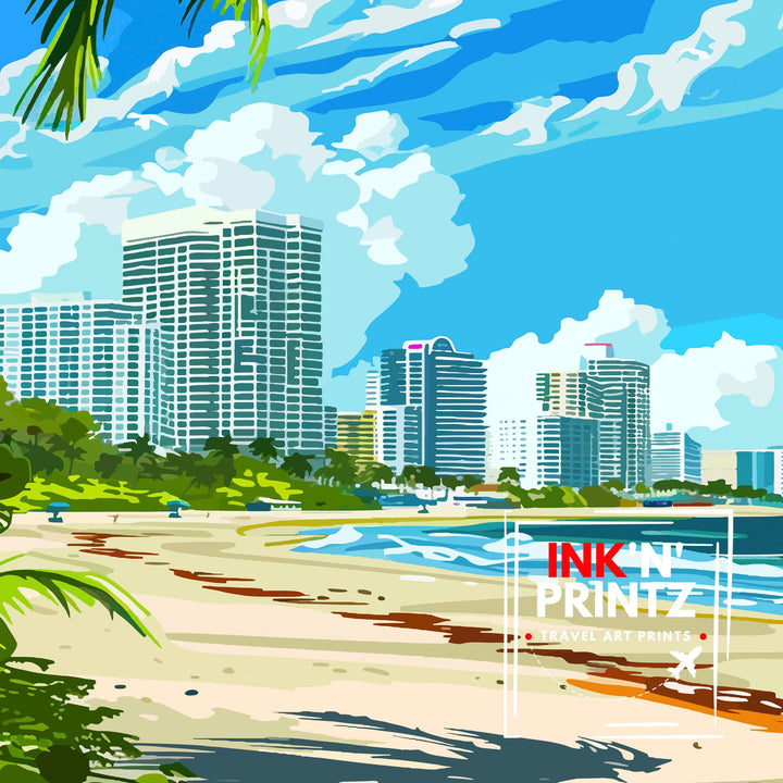 St Pete's Beach Florida Travel Poster Sunshine State Beach Art Gulf Coast Paradise Poster