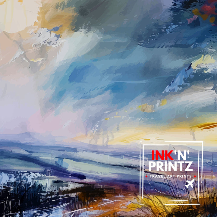 Malvern Hills Abstract Art Poster English Landscape Essence Worcestershire Hills Poster Nature Inspired