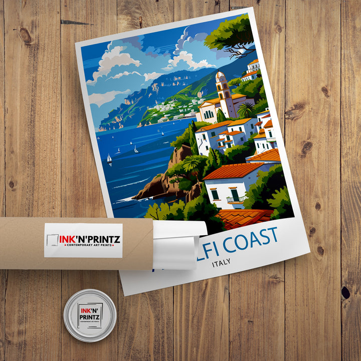 Amalfi Coast Italy Travel Poster Amalfi Coast