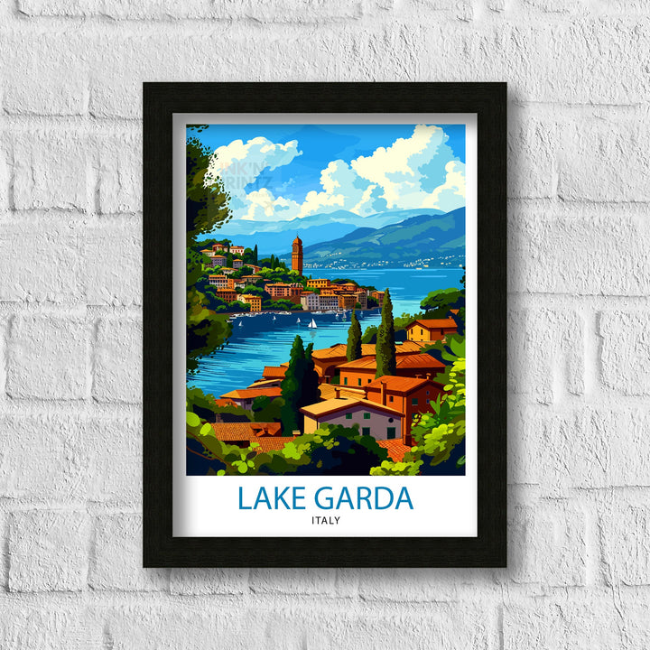 Lake Garda Italy Travel Poster Lake Garda Wall Art Italy Travel Poster Lake Garda Home Decor Italy Illustration Gift for Italy Lovers