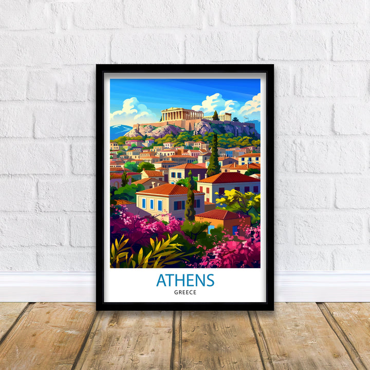 Athens Greece Travel Print Athens Wall Decor Athens Poster Greece Travel Prints Athens Art Print Athens Illustration Athens Wall Art Greece