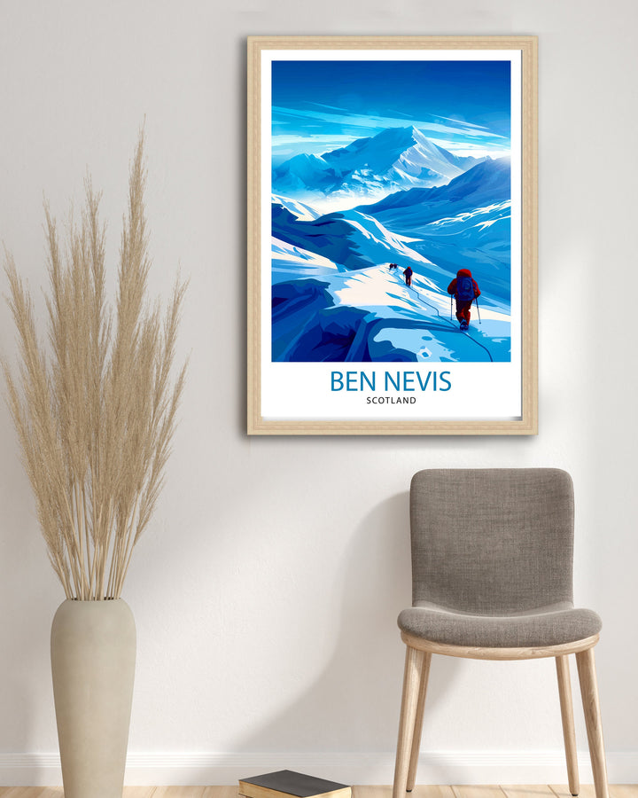 Ben Nevis Print Scottish Mountain Decor Fort William Scotland Wall Art Ben Nevis Summit Poster Scottish Highlands Landscape Artwork Hiking