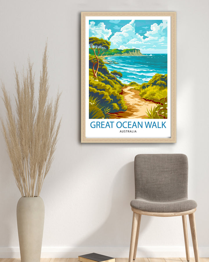 Bronte Beach Australia Travel Poster Coastal