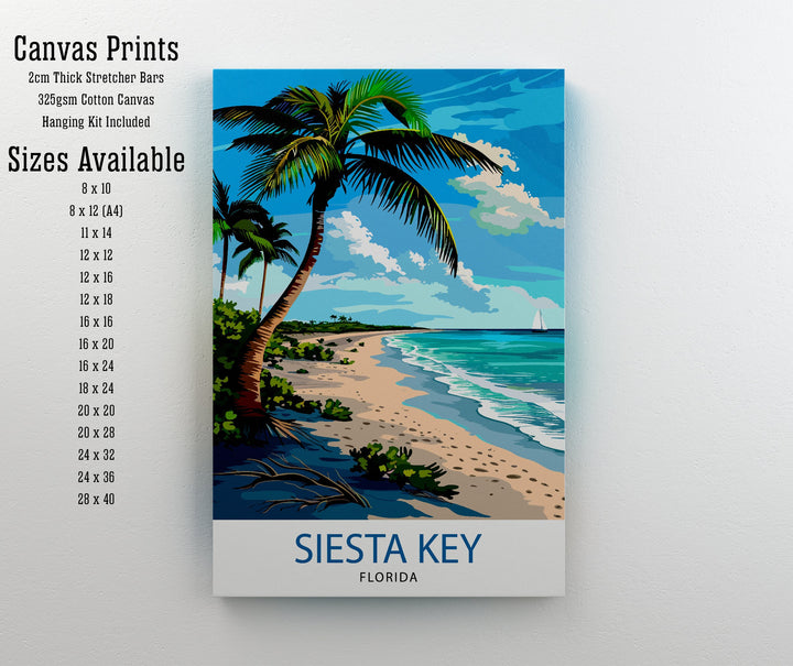 Siesta Key Florida Travel Print Wall Decor Wall Art Siesta Key Wall Hanging Home Décor Siesta Key Gift Art Lovers Florida Art Lover Gift