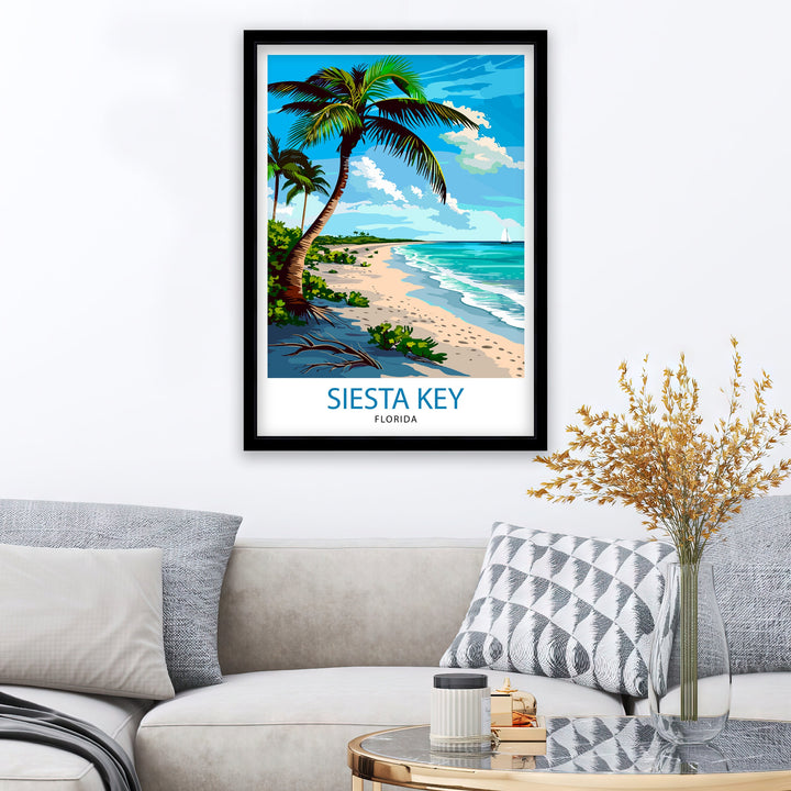 Siesta Key Florida Travel Print Wall Decor Wall Art Siesta Key Wall Hanging Home Décor Siesta Key Gift Art Lovers Florida Art Lover Gift