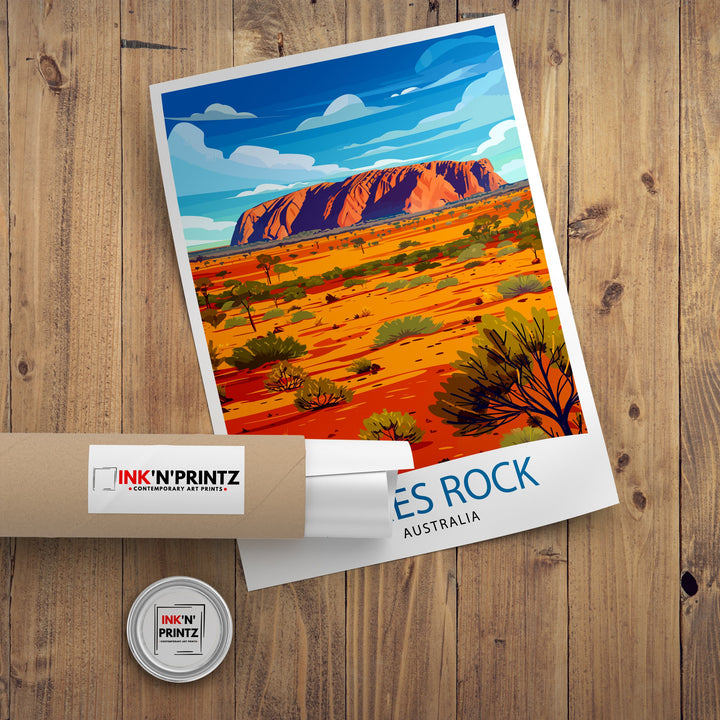 Ayers Rock Australia Travel Poster Wall Art Uluru Wall Hanging Home Décor Uluru Gift Art Lovers Australia Art Lover Gift Poster Art
