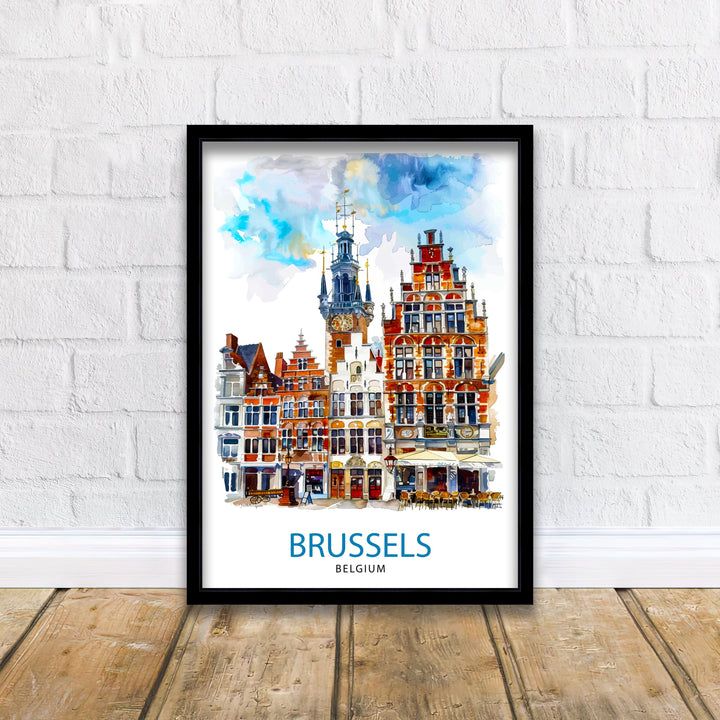 Brussels Belgium Travel Print Brussels Wall Decor Brussels Poster Belgium Travel Prints Brussels Art Print Brussels Illustration Brussels