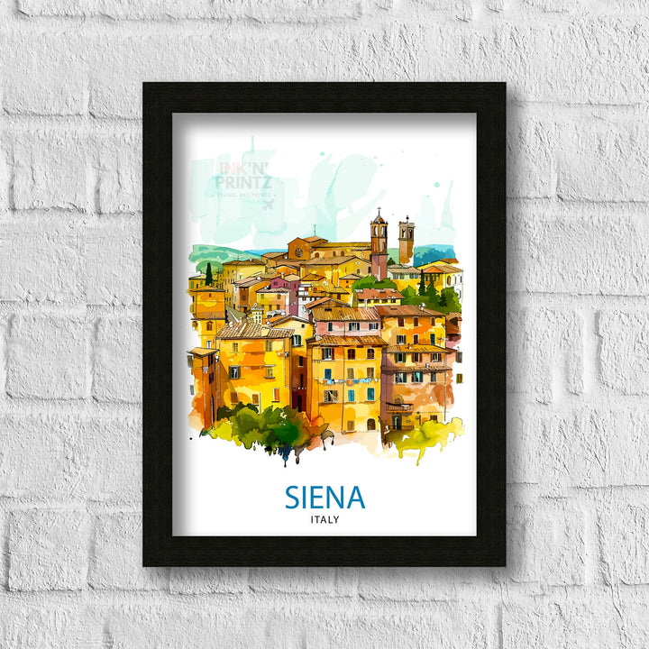 Siena Italy Travel Print Wall Decor Siena Wall Decor Siena Poster Tuscany Travel Prints Siena Art Print Siena Illustration Siena Wall