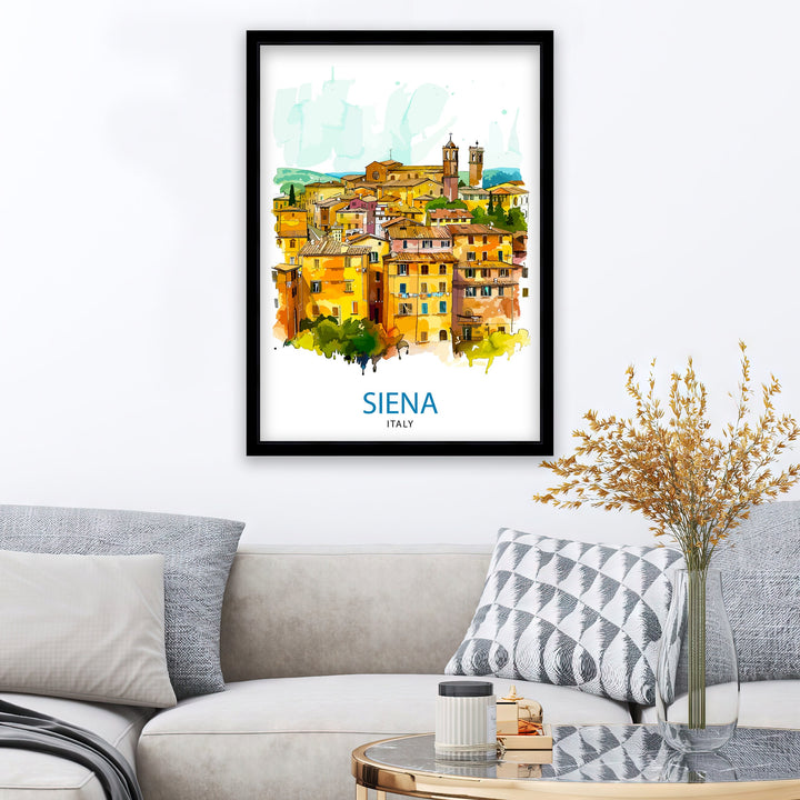 Siena Italy Travel Print Wall Decor Siena Wall Decor Siena Poster Tuscany Travel Prints Siena Art Print Siena Illustration Siena Wall