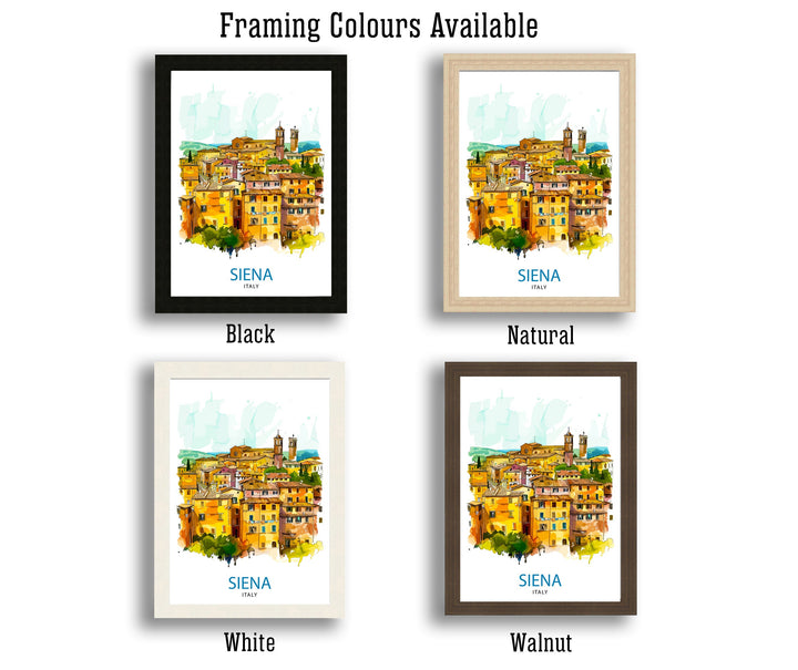 Siena Italy Travel Print Wall Decor Siena Wall Decor Siena Poster Tuscany Travel Prints Siena Art Print Siena Illustration Siena Wall
