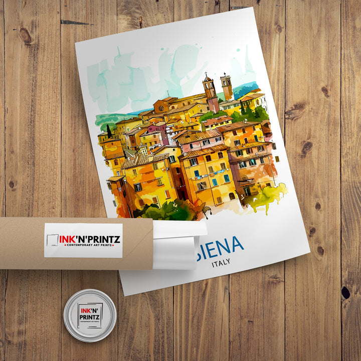 Siena Italy Travel Print Wall Decor Siena Wall Decor Siena Poster Tuscany Travel Prints Siena Art Print Siena Illustration Siena Wall