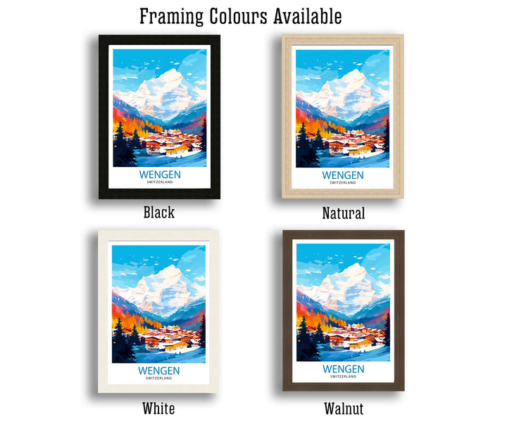 Wengen Switzerland Travel Print Wall Decor Wall Art Wengen Wall Hanging Home Décor Wengen Gift Art Lovers Switzerland Art Lover Gift Print