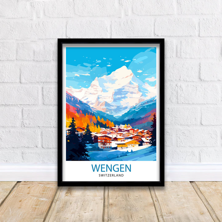 Wengen Switzerland Travel Print Wall Decor Wall Art Wengen Wall Hanging Home Décor Wengen Gift Art Lovers Switzerland Art Lover Gift Print