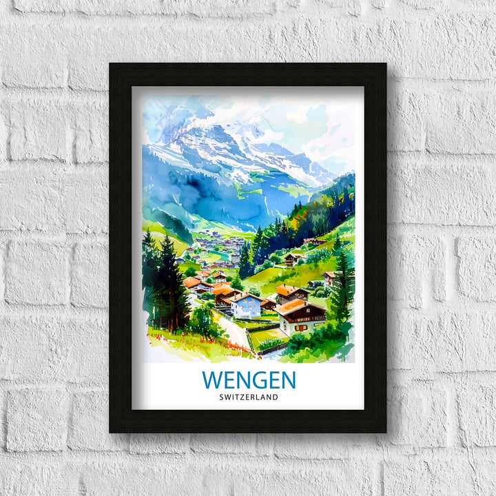 Wengen Switzerland Travel Print Wall Decor Wall Art Wengen Wall Hanging Home Décor Wengen Gift Art Lovers Switzerland Art Lover Gift Print