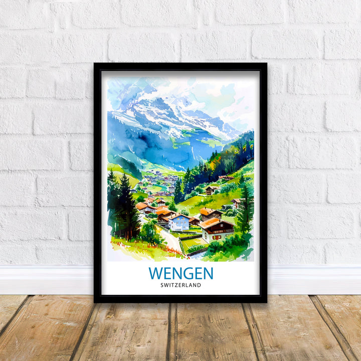 Wengen Switzerland Travel Print Wall Decor Wall Art Wengen Wall Hanging Home Décor Wengen Gift Art Lovers Switzerland Art Lover Gift Print