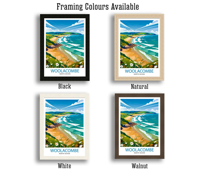 Woolacombe North Devon Travel Print Wall Decor Wall Art Woolacombe Wall Hanging Home Décor Woolacombe Gift Art Lovers UK Art Lover Gift