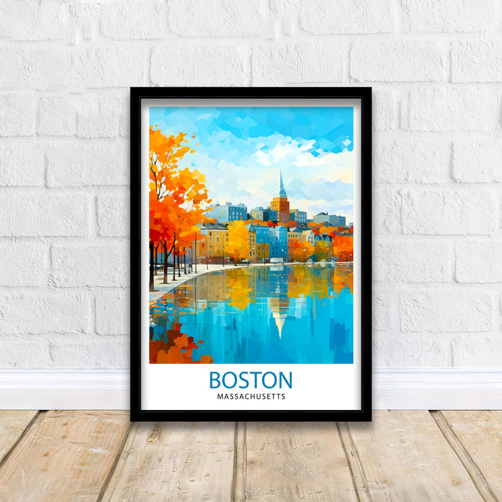 Boston Massachusetts Travel Print Wall Decor Wall Art Boston Wall Hanging Home Décor Boston Gift Art Lovers Massachusetts Art Lover Gift