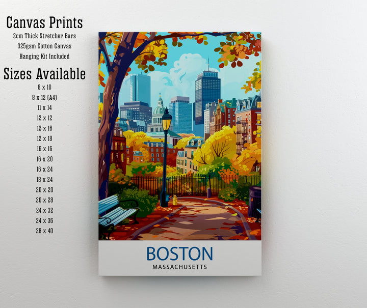 Boston Massachusetts Travel Print Wall Decor Wall Art Boston Wall Hanging Home Décor Boston Gift Art Lovers Massachusetts Art Lover Gift