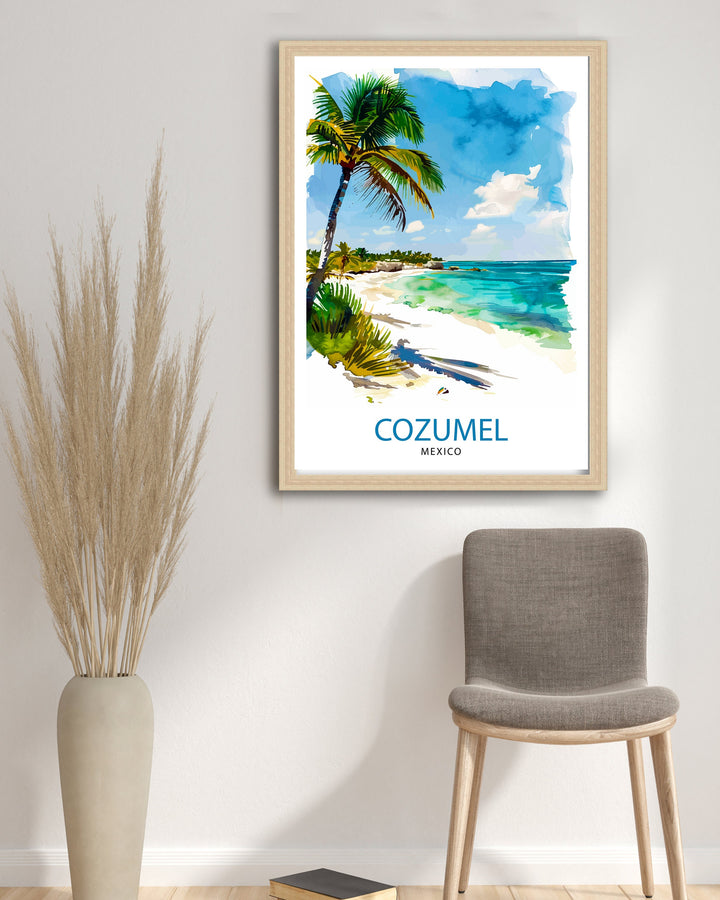 Cozumel Mexico Travel Print Wall Art Cozumel Wall Hanging Home Décor Cozumel Gift Art Lovers Mexico Art Lover Gift Print Art