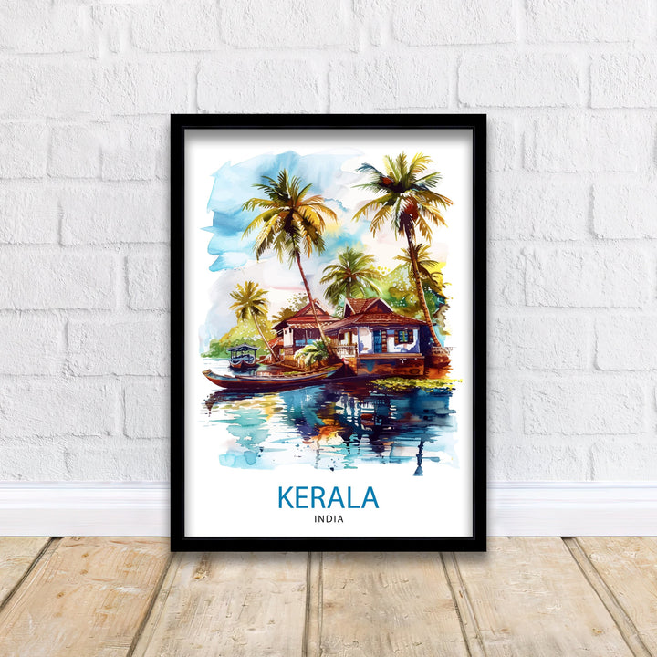 Kerala India Travel Poster