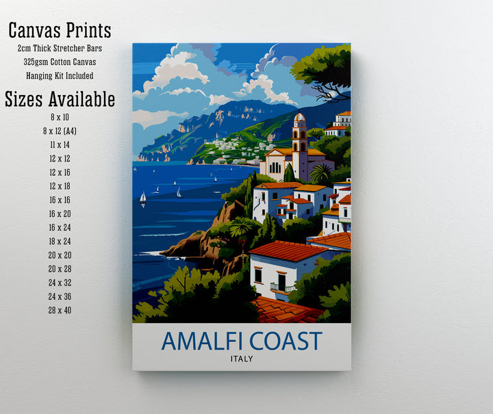 Amalfi Coast Italy Travel Poster Amalfi Coast