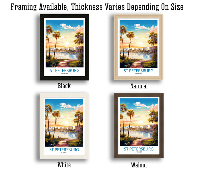 St. Petersburg Florida Travel Poster St. Pete Wall Art Florida Beach Decor St. Petersburg Illustration Travel Poster Gift for Florida Lover