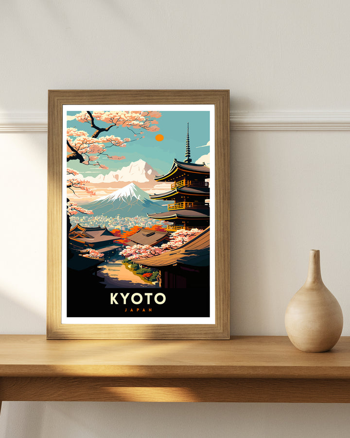 Kyoto Japan Travel Print Japan Wall Decor Kyoto Poster Japan Travel Prints Kyoto Art Print Kyoto Japan Illustration Kyoto Wall Art Japan