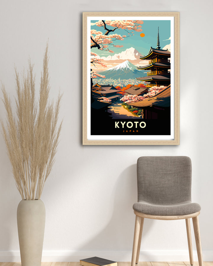 Kyoto Japan Travel Print Japan Wall Decor Kyoto Poster Japan Travel Prints Kyoto Art Print Kyoto Japan Illustration Kyoto Wall Art Japan