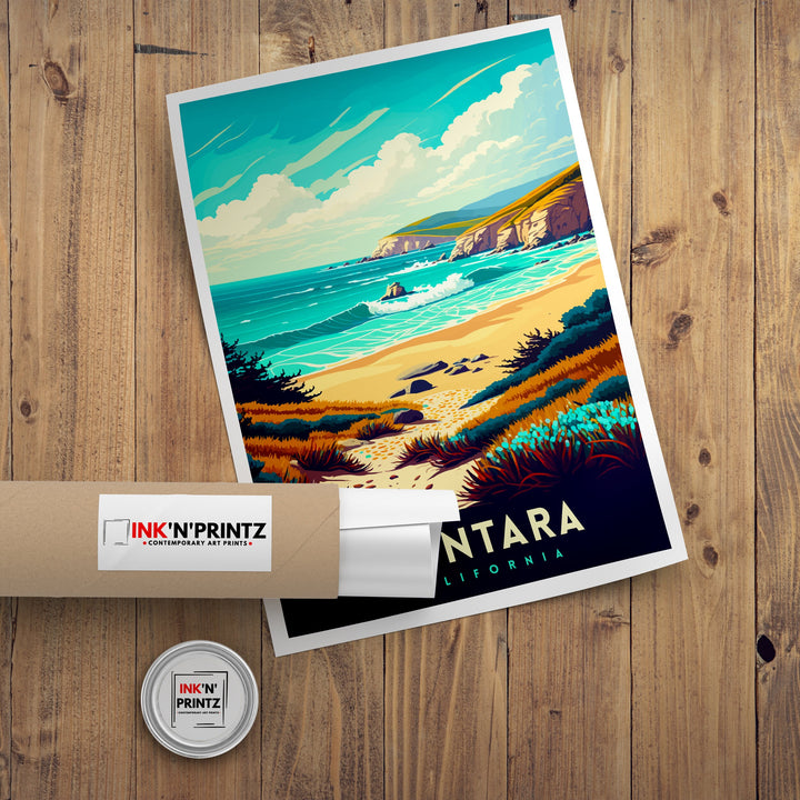 Montara Beach California Travel Poster