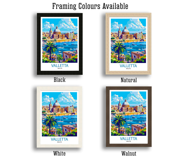 Valletta Malta Travel Poster , Valletta Wall Art, Valletta Decor, Malta Illustration, Travel Poster, Gift For Malta, Malta Home Decor
