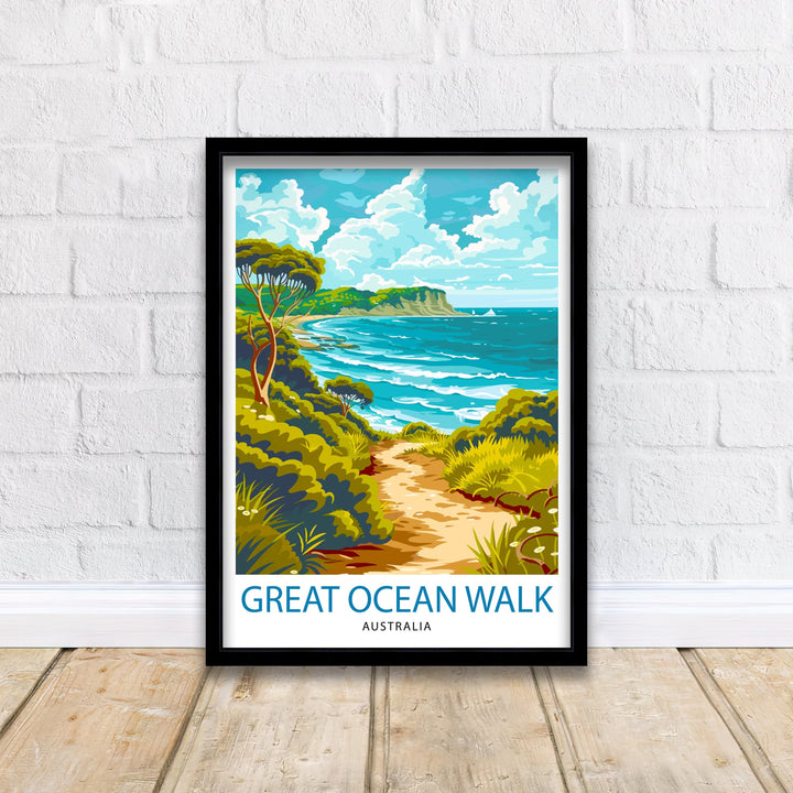 Bronte Beach Australia Travel Poster Coastal
