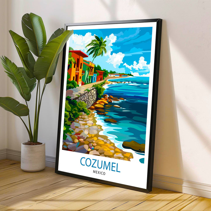 Cozumel Mexico Travel Poster Wall Art Cozumel Wall Hanging Home Décor Cozumel Gift Art Lovers Mexico Art Lover Gift Poster Art