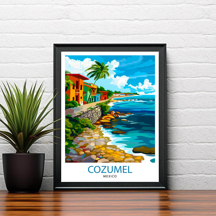 Cozumel Mexico Travel Poster Wall Art Cozumel Wall Hanging Home Décor Cozumel Gift Art Lovers Mexico Art Lover Gift Poster Art