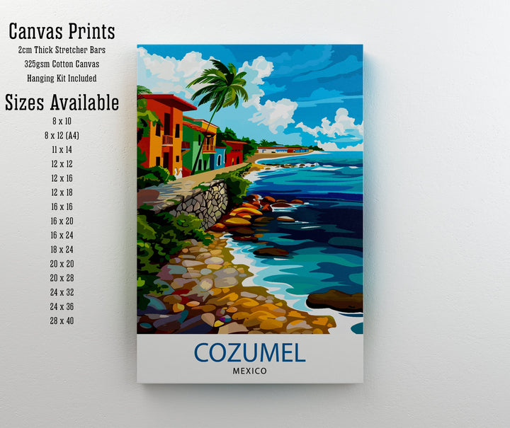 Cozumel Mexico Travel Poster Wall Art Cozumel Wall Hanging Home Décor Cozumel Gift Art Lovers Mexico Art Lover Gift Poster Art