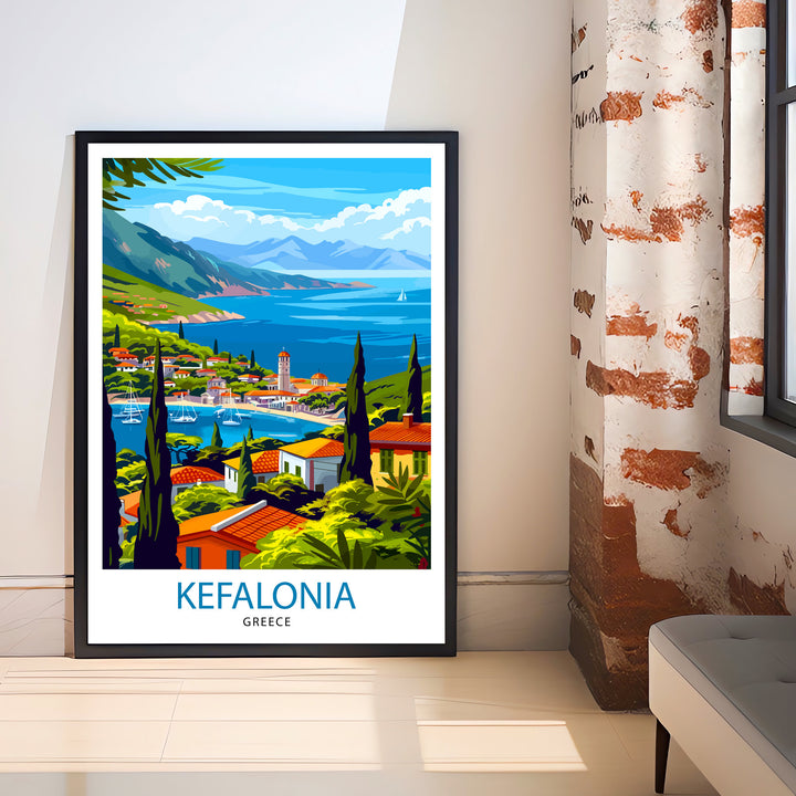 Kefalonia Greece Travel Poster