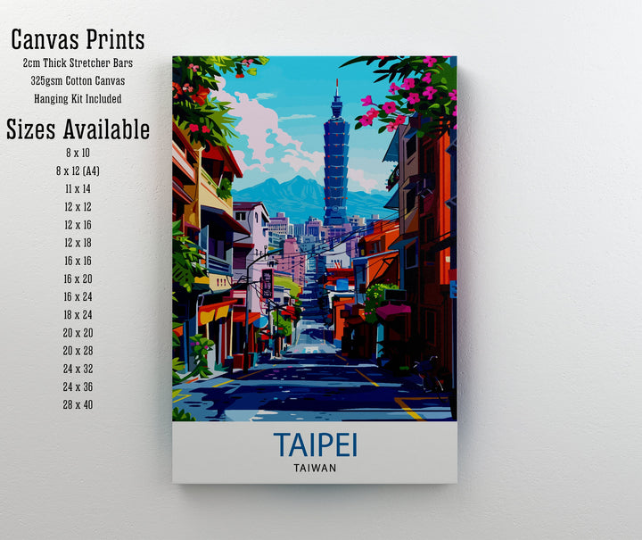 Taipei City Taiwan Travel Poster Wall Art Taipei City Wall Hanging Home Décor Taipei City Gift Art Lovers Taiwan Art Lover Gift Poster Art