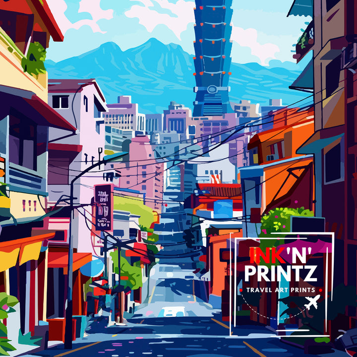Taipei City Taiwan Travel Poster Wall Art Taipei City Wall Hanging Home Décor Taipei City Gift Art Lovers Taiwan Art Lover Gift Poster Art