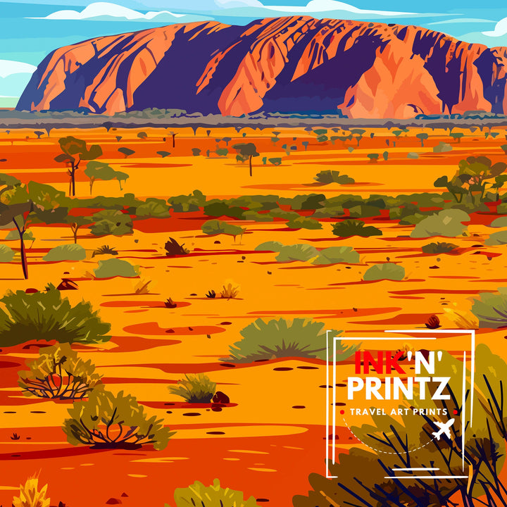 Ayers Rock Australia Travel Poster Wall Art Uluru Wall Hanging Home Décor Uluru Gift Art Lovers Australia Art Lover Gift Poster Art