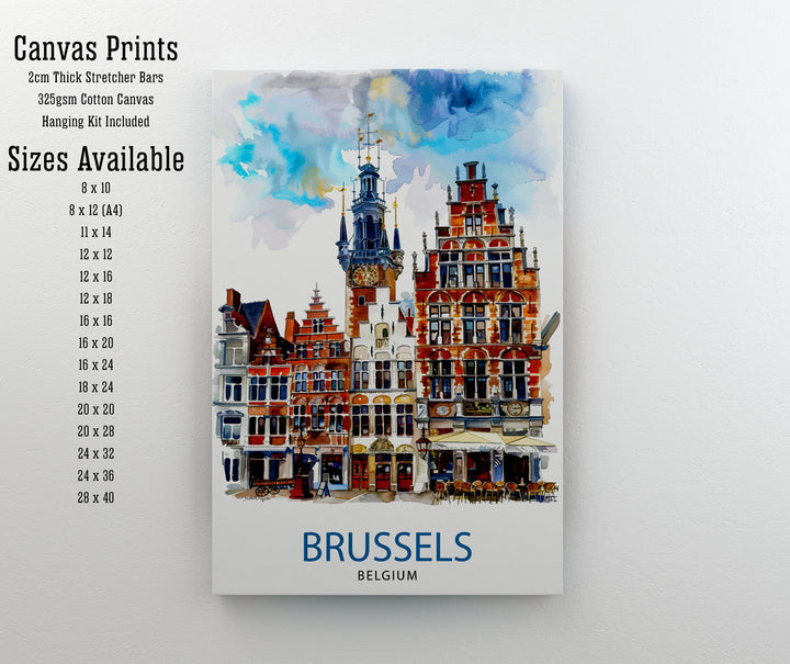 Brussels Belgium Travel Print Brussels Wall Decor Brussels Poster Belgium Travel Prints Brussels Art Print Brussels Illustration Brussels