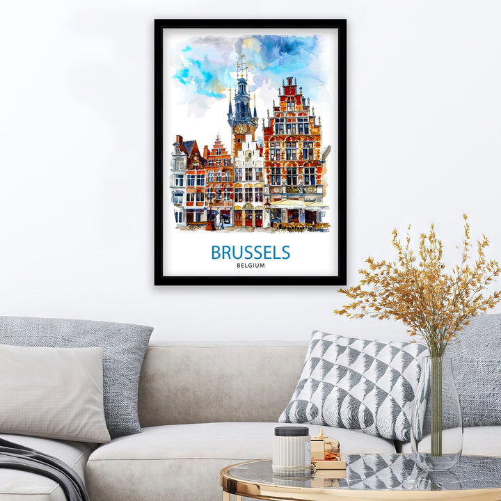 Brussels Belgium Travel Print Brussels Wall Decor Brussels Poster Belgium Travel Prints Brussels Art Print Brussels Illustration Brussels