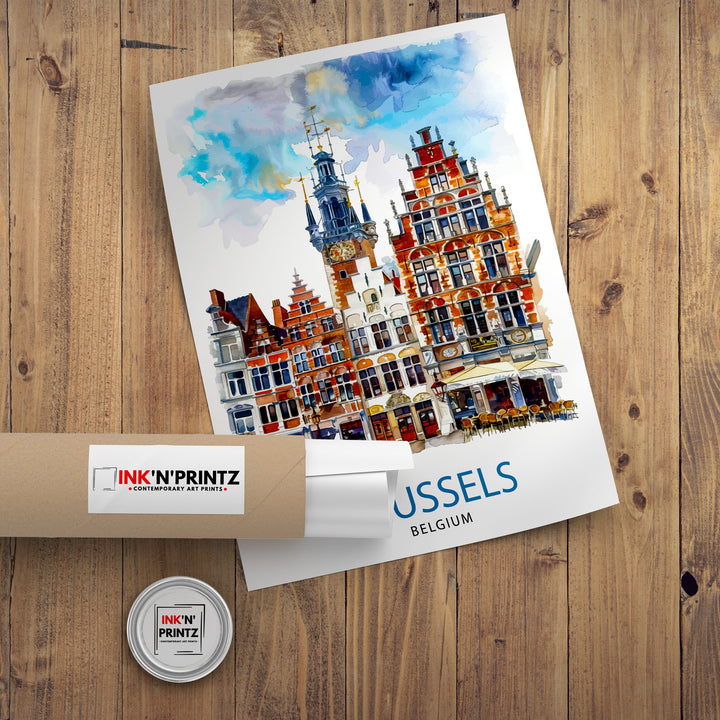 Brussels Belgium Travel Print Brussels Wall Decor Brussels Poster Belgium Travel Prints Brussels Art Print Brussels Illustration Brussels
