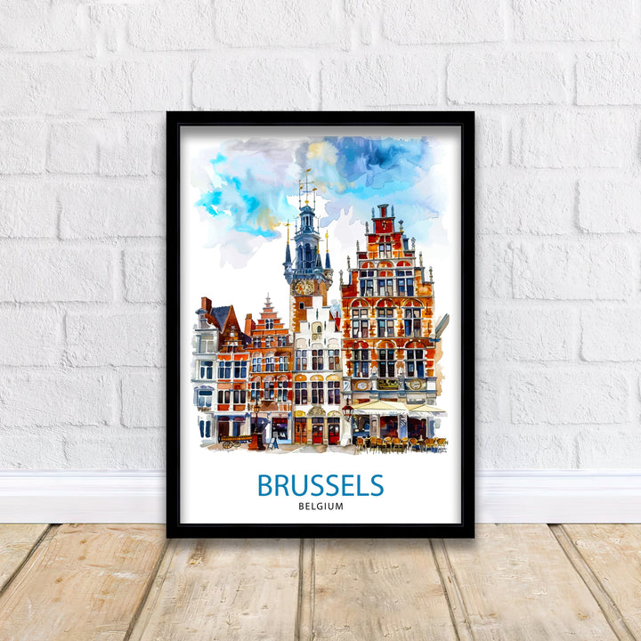 Brussels Belgium Travel Print Brussels Wall Decor Brussels Poster Belgium Travel Prints Brussels Art Print Brussels Illustration Brussels