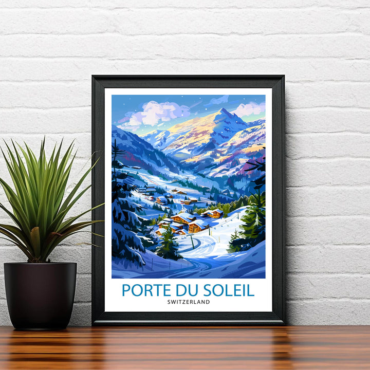 Portes du Soleil France Switzerland Travel Poster