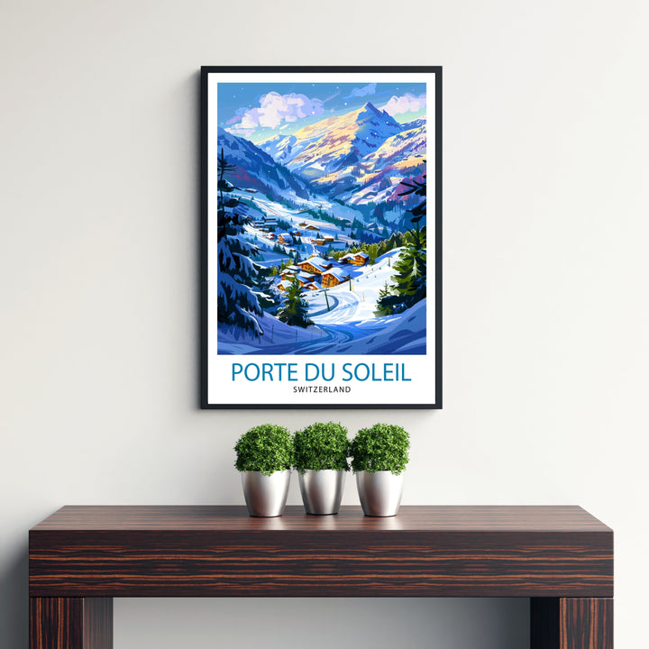 Portes du Soleil France Switzerland Travel Poster