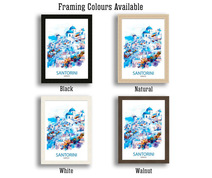 Santorini Greece Travel Poster Santorini