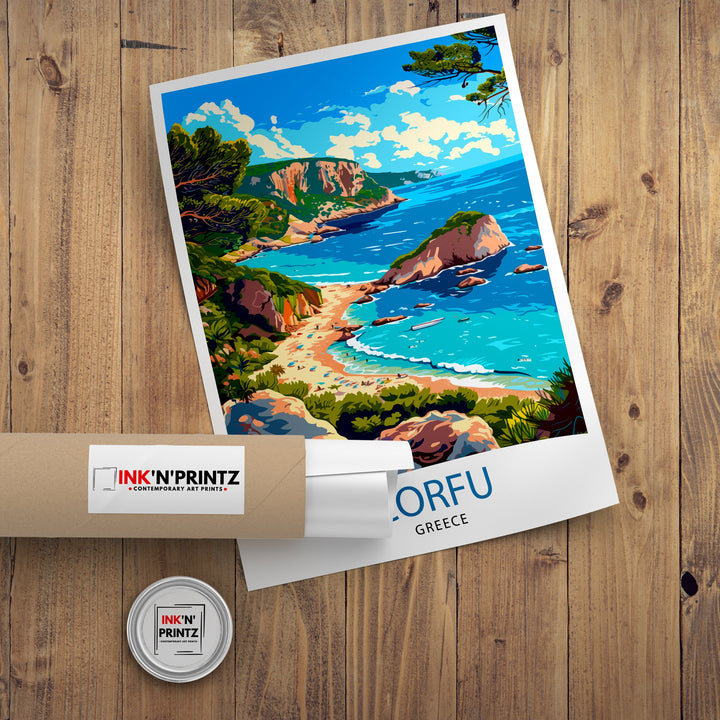 Corfu Greece Travel Poster Corfu Island