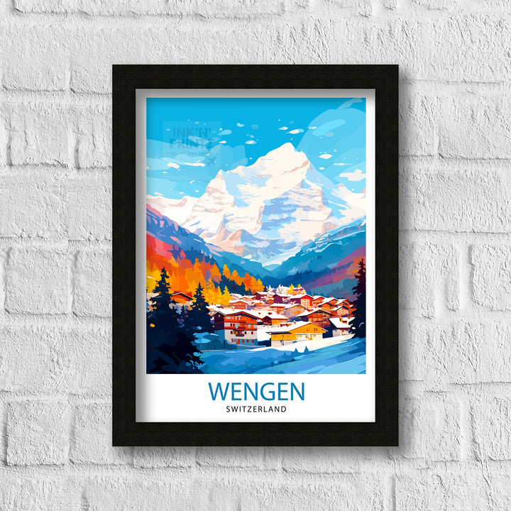 Wengen Switzerland Travel Print Wall Decor Wall Art Wengen Wall Hanging Home Décor Wengen Gift Art Lovers Switzerland Art Lover Gift Print