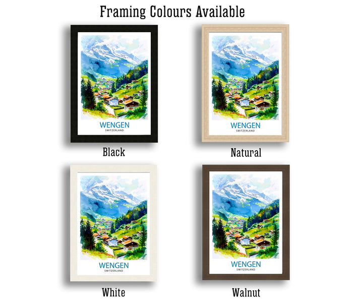 Wengen Switzerland Travel Print Wall Decor Wall Art Wengen Wall Hanging Home Décor Wengen Gift Art Lovers Switzerland Art Lover Gift Print