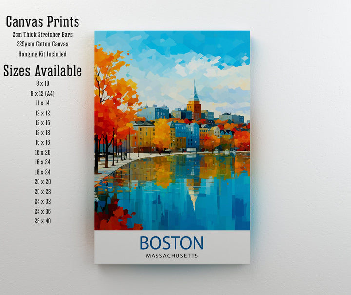 Boston Massachusetts Travel Print Wall Decor Wall Art Boston Wall Hanging Home Décor Boston Gift Art Lovers Massachusetts Art Lover Gift